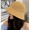 thumbnail image 2 of CoCopeaunts Straw Hat for Women Wide Brim Summer Folable Sun Hats Bucket Hat Outdoor Breathable Hollow Beach Hat, 2 of 8