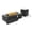 Black, variant on Evita 42" Propane Fire Pit Table, Rectangular Outdoor Gas Fire Pit Table with Tank Storage and Glass Wind Guard, 50,000 BTU Patio Fire Table for Backyard