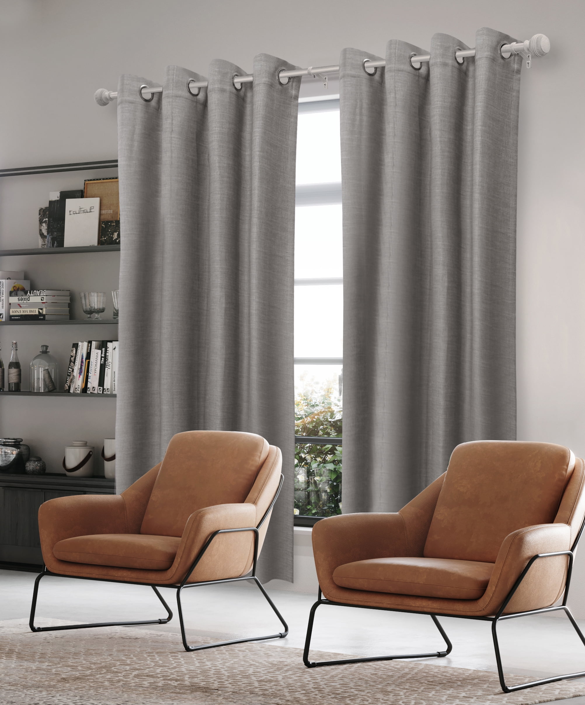 Better Homes & Gardens 1 in. White Wood Poly Single Curtain Rod, 120-180"