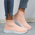 thumbnail image 6 of NOKIO Socks Sneakers for Women Comfortable Knit Ankle B𝗈𝗈𝑡𝑠 S𝗅ip On Walking Shoes Lightweight Tennis Running Shoes High Top Sneaker with Soft Sole for Summer and Autumn, 6 of 6