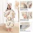 thumbnail image 3 of FORMRS Wearable Blanket Hoodie with Sleeves for Kids Cozy Flannel Sweatshirt, Watercolor Seashells, 3 of 7