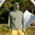 thumbnail image 2 of GUZOM Mens Sun Protection Jacket UPF 50+ Lightweight Packable Water Resistant Hooded Nylon Spandex Windbreaker for Outdoor Hiking Fishing Army Green,Size M, 2 of 9