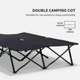 thumbnail image 4 of Demifill 2-Person 50" Extra Wide Folding Camping Cot for Adults - Black, Portable Elevated Camping Bed with Carry Bag for Beach & Hiking, 4 of 7