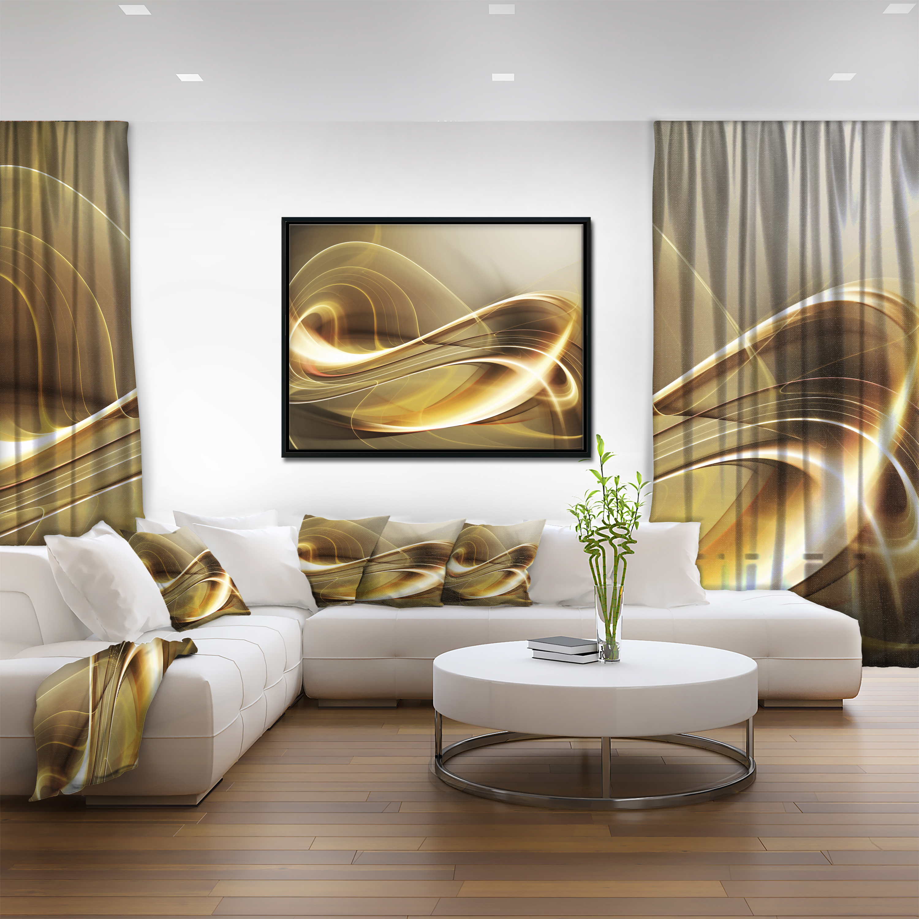 Designart ' Elegant Modern Sofa ' Large Abstract Framed Canvas Art