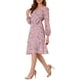 thumbnail image 4 of INSPIRE CHIC Vestido envolvente de manga obispo con cuello en V de flores bohemias para mujer 2XL Rosa, 4 of 6