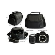 Well Padded Fitted Compact Medium DSLR Camera Case Bag w/ Zippered Pockets and Accessory Compartments for Canon EOS Rebel T8i T7 T7i T6i T6S T5i T5 T4i T3i SL1 EOS 90D 80D 0D 60D 7D 6D 5D 750D 700D