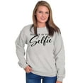 thumbnail image 3 of Believe in Selfie Cute Motivational Women Plus Size Crewneck Sweatshirt Brisco Brands 5X, 3 of 5