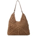 thumbnail image 2 of Bolso Hobo Mano Paja Verano Ahueca Hacia Fuera El Color Sólido para Las Mujeres, 2 of 9