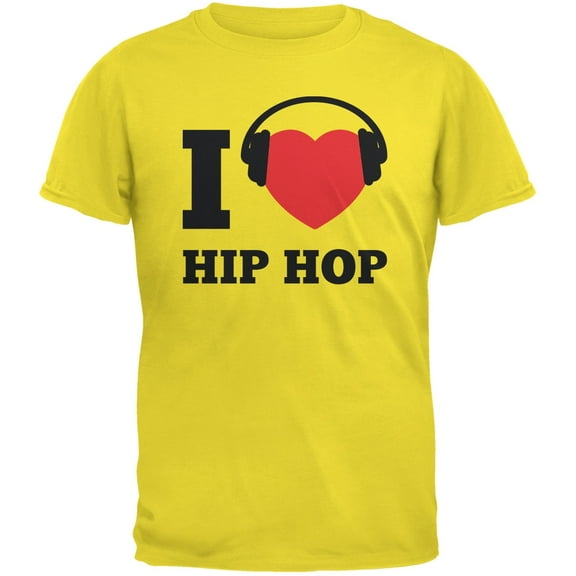 I Heart Hip Hop Yellow Adult T-Shirt - Large
