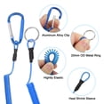 thumbnail image 3 of 6.5ft Spring Fishing Lanyard Retractable Coiled Tether with Metal Clip & Keyring, Blue 3 Pack, 3 of 7