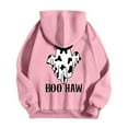 thumbnail image 3 of Mens Hoodies Halloween Cartoon Ghost Print Casual Pullover Warm Comfortable Hooded Sweatshirt Fall Winter Streetwear Loose Sweatshirts for Men Pink XXXL, 3 of 4