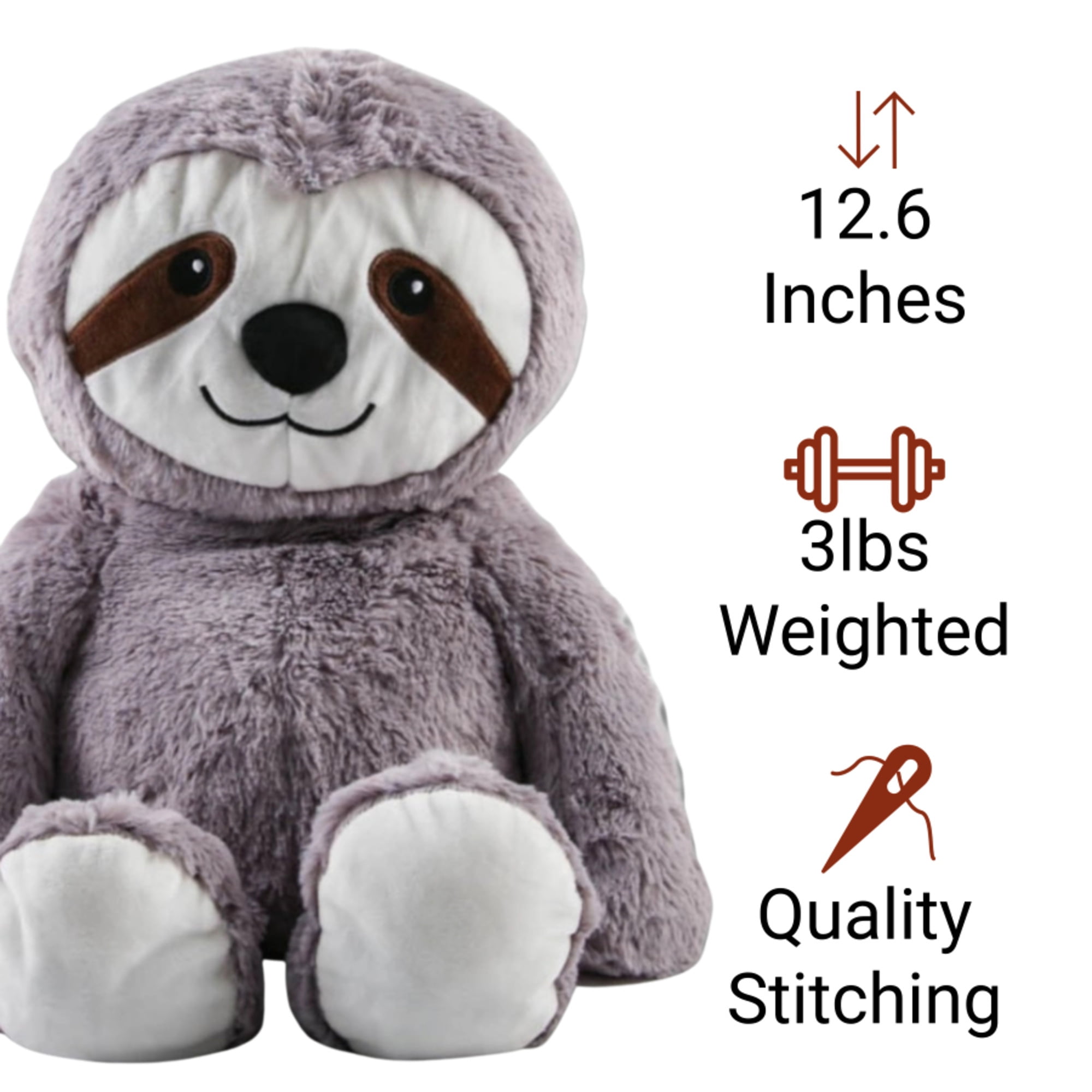 Sloth Weighted Stuffed Animal Plush Toy - 2.5 Lb Sensory Tool for Stre –
