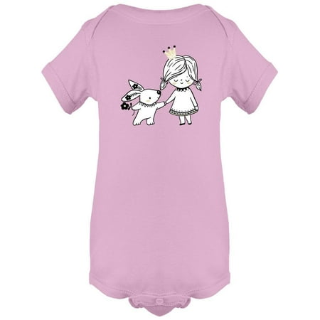 

Little Princess And Cute Bunny. Bodysuit Baby s -Image by Shutterstock