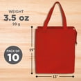 thumbnail image 5 of Non-Woven Insulated Tote Bags Set of 10, Bulk Pack - Reusable, Great for Picnic, Camping, Beach, Outdoor Activities - Red, 5 of 5