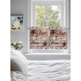 thumbnail image 3 of Vintage Farmhouse 2 Panel Kitchen Curtains for Small Windows, Brown Country Star Berries Wooden Grain Bathroom Tier Curtain, Short Window Treatment for Bedroom/Living Room 55"x36", 3 of 6