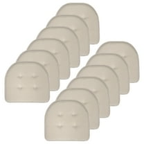 Pinstripe U Shaped Memory Foam Chair Pad Taupe 12 Pack