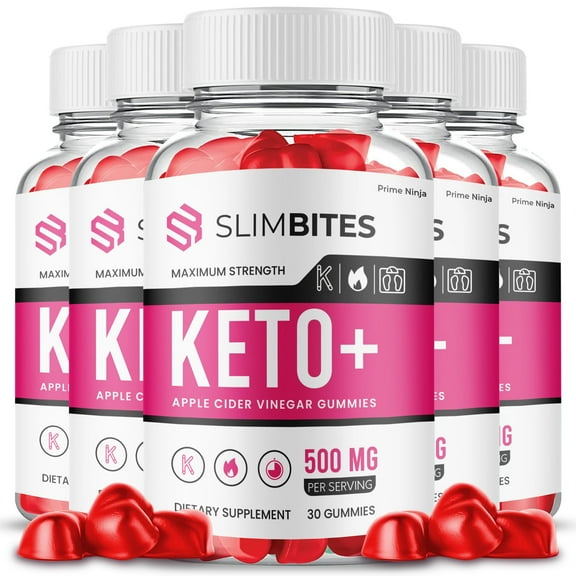 SlimBites Keto ACV Gummies, Maximum Strength, Apple Cider Vinegar, 1 Month Supply Dietary Supplement (5 Pack)