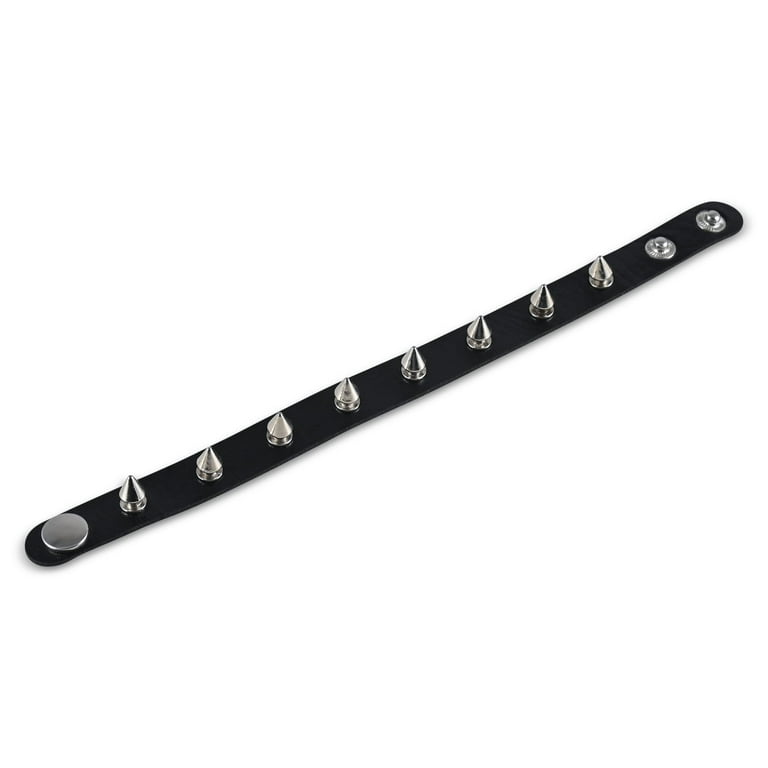 Skeleteen Gothic Punk Leather Spike Bracelet - Unisex Biker