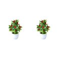 thumbnail image 3 of relayinert Artificial Potted Plants For Any Purpose Versatile And Reliable Home Decor Artificial Plant Zhaocai Tree Fruit 2Set, 3 of 6