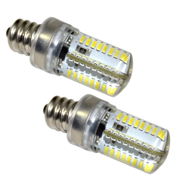 HQRP 2-Pack 7/16" 110V LED Light Bulbs Cool White for Brother XL2015 / XL2021 / XL2022 / XL2025 / XL2030 / XL3010 Sewing Machine