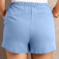 thumbnail image 7 of biudgviw Shorts for Women Drawstring Elastic High Waisted Summer Shorts Wide Leg Comfortable Beach Vacation Casual Shorts with Pockets, 7 of 7