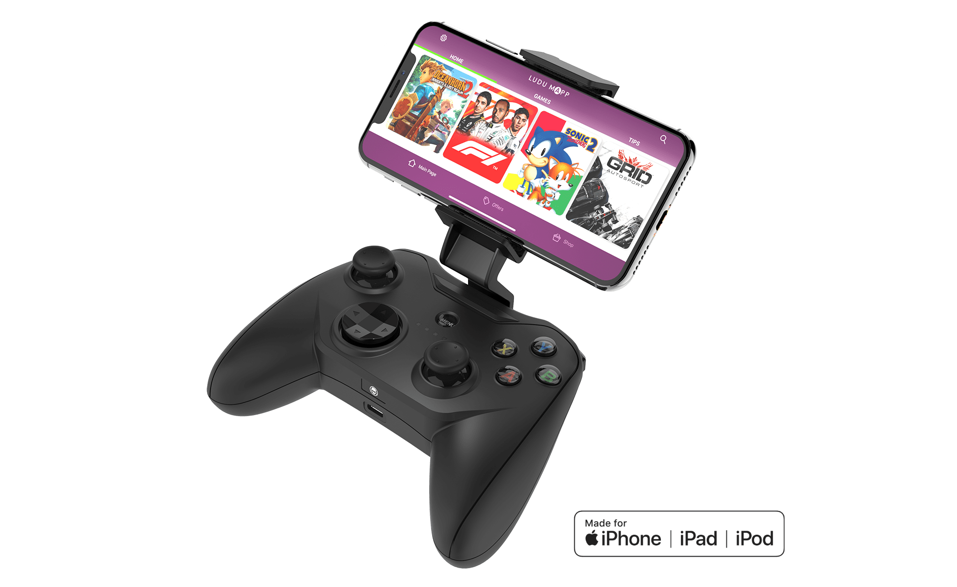 Rotor Riot MFI Certified Gamepad Controller for iPhone iOS Wired with