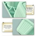 thumbnail image 5 of Bento Box Lunch Container 4 Compartments Reusable Meal Prep Plastic Divided Food Storage | Stackable Snack Box | Microwave Dishwasher Freezer Safe | 1pc | 6.5x6.1x2.17" | Blue Green Beige, 5 of 8
