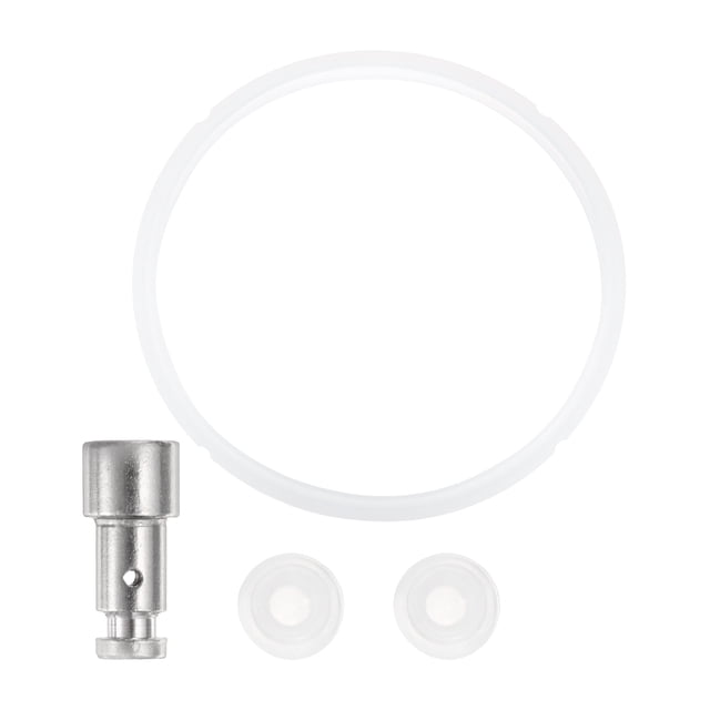 Unique Bargains Pressure Cooker Sealing Ring Silicone Gasket Float Valve Floater Kit for 5/6QT Pressure Pot, 1Set White