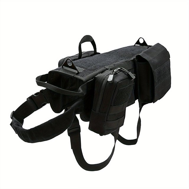 Dog Harness Large Dog Tactical Training Vest Dog Hunting Clothing Equipment Dog Outdoor Rescue Overalls Adjustable Dog Vest For Training Military Tactical Dog Equipment