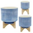 thumbnail image 2 of Sagebrook Home 16102-01 Jardinière en Maille de 5 Po avec Support, Bleu, 2 of 3
