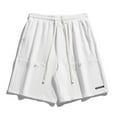 thumbnail image 1 of pstuiky Pantalones cortos para hombre, Pantalones cortos casuales cómodos de moda para hombre, de color liso, con cintura elástica regular, para playa Pantalones cortos cargo, 1 of 4