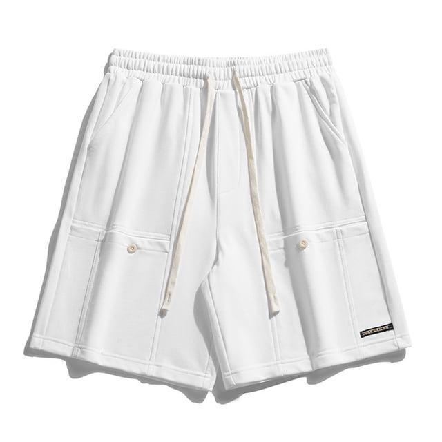 pstuiky Pantalones cortos para hombre, Pantalones cortos casuales cómodos de moda para hombre, de color liso, con cintura elástica regular, para playa Pantalones cortos cargo