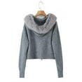 thumbnail image 4 of Ashirexll Chunky Cardigan Sweaters for Women Winter Sweaters Long Sleeve Round Neck Solid Color Warm Knit Everyday Tops, 4 of 5