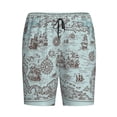 thumbnail image 3 of Picia Pirate Adventure Map Pajama Shorts for Men, Men's Pajama Bottoms, Sleepwear,Short Pajama Pants-, 3 of 9