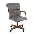 thumbnail image 3 of Chromcraft Douglas Caster Dining Chairs in Chestnut and Gray Finish (set of 2) Walnut/Texture Bronze Walnut Finish, 3 of 5