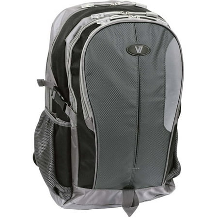 V7 Odyssey Laptop Backpack 15.6" Ergonomic Expedition-Style Backpack, Grey and Black