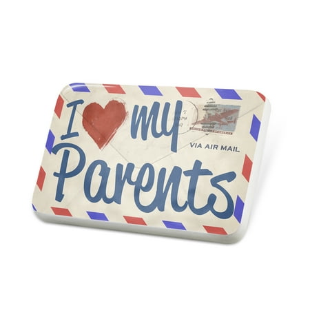 Porcelein Pin I Love my Parents, Vintage Letter Lapel Badge – NEONBLOND
