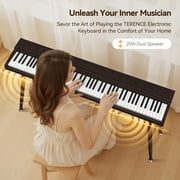 TERENCE 88 Key Piano Keyboard Digital: 88 Key Keyboard Piano Semi-Weighted Full Size Premium Sound MIDI Headphone Jack Triple Pedal for Beginners to Professionals