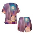 thumbnail image 5 of Lsque Dreamy Moonlit Window Women's Short-Sleeved Pajama Set - 2 Piece Soft and Lightweight Sleepwear Set-4X-Large, 5 of 9