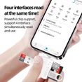 thumbnail image 3 of Hoibon SD/Micro SD Card Reader for iPhone/ipad/Android/Mac/Computer/Camera,Portable Memory Card Reader 4 in 1 Micro SD Card Adapter&Trail Camera Viewer Compatible for TF and SD Card - White - 1Pcs, 3 of 8