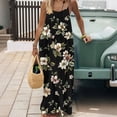 thumbnail image 5 of Vynhevius Plus Size Women Maxi Dress Casual Summer Vintage Floral Printed Spaghetti Strap Dresses Backless Loose Bohemian Beach Floor Length Dress, 5 of 6