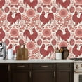 thumbnail image 2 of Peel and Stick Wallpaper 17.7in x 9.8ft Vintage Rooster Sunflower Botanical Red White Contact Paper Vinyl Waterproof Self Adhesive Wall Paper for Bedroom Shelf Cabinet Renter Friendly, 2 of 8