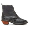 thumbnail image 2 of Kelsi Dagger Cliff Black Leather Western Pointed Toe Block Heel Ankle Bootie (BLACK, 6), 2 of 6