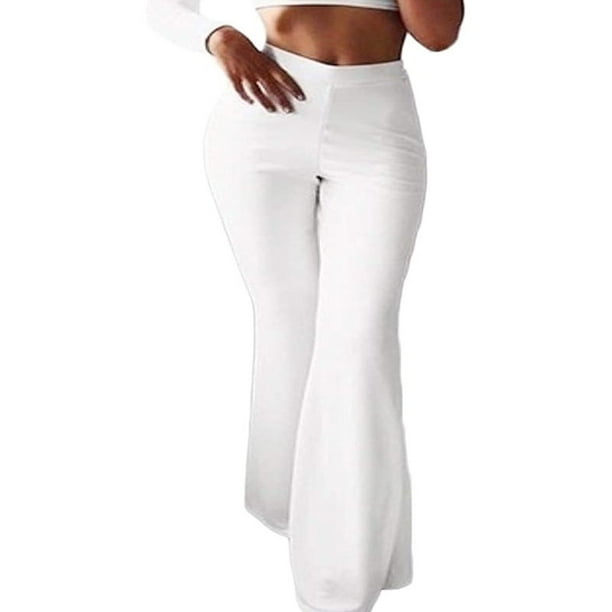 High waist ruffle bell bottom pants 2025