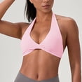 thumbnail image 6 of SPZTSX Women's Seamless Halter Crop Bra - Padded Open Back Low Impact Yoga & Gym Top, 6 of 6