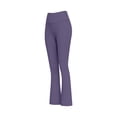 thumbnail image 4 of MXUIKV Leggings Pants for Women Slim Fitted Micro Flare Stretchy Elastic High Waist Yoga Trousers(Small,Purple), 4 of 5