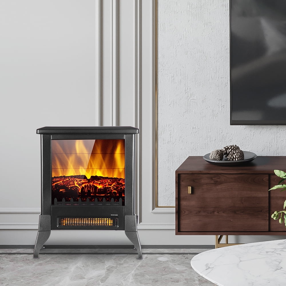 Freestanding Electric Heater Fireplace, 3D Portable Electric Heaters