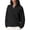 Black, variant on Czanzd Women's Oversized Sherpa Fleece Half-Zip Pullover Warm Stand Collar Side Pockets Fall Winter Outerwear(Brown,XS)
