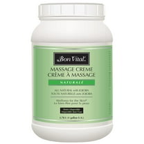 Bon Vital' Naturale Massage Crème, 1 Gallon Bottle, Unscented Massage Cream for Massage Therapy, Natural Botanical Formula, Water-Dispersible, Paraben & Nut Free, Smooth Skin Moisturizer