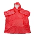 thumbnail image 2 of Oversized Sherpa Hoodie Sweatshirt - Warm Luxurious Fleece Microfiber Hoodie Blanket - Cozy, Reversible, Hooded, w/ Comfortable Large Pockets - Large Unisex Red, 2 of 6